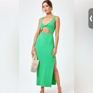 L Space Green Cutout Maxi Dress